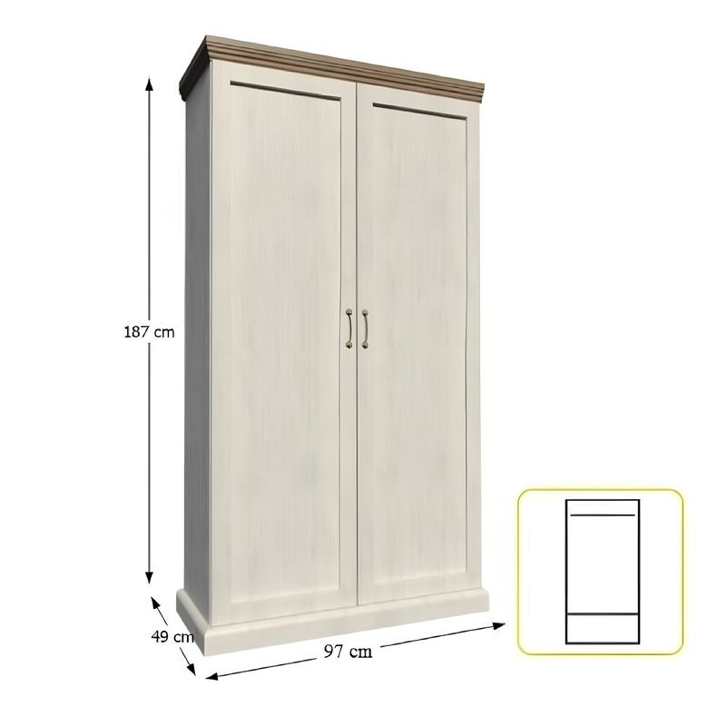 Casa si Gradina - Mobilier - Dulapuri si sifoniere - Dulapuri - Dulap, pin nordic/stejar salbatic, ROYAL S2D - Infinity.ro