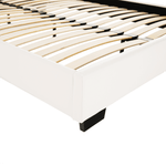 Casa si Gradina - Mobilier - Paturi si accesorii - Paturi - Pat matrimonial cu somiera, 160x200, piele eco alba, MIKEL - Infinity.ro