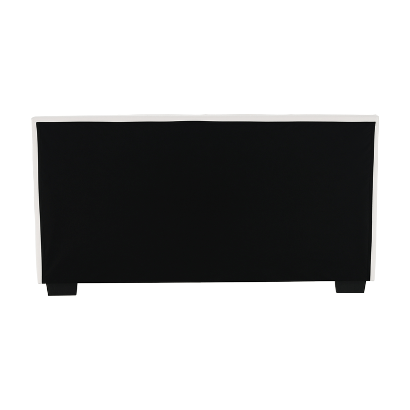 Casa si Gradina - Mobilier - Paturi si accesorii - Paturi - Pat matrimonial cu somiera, 160x200, piele eco alba, MIKEL - Infinity.ro