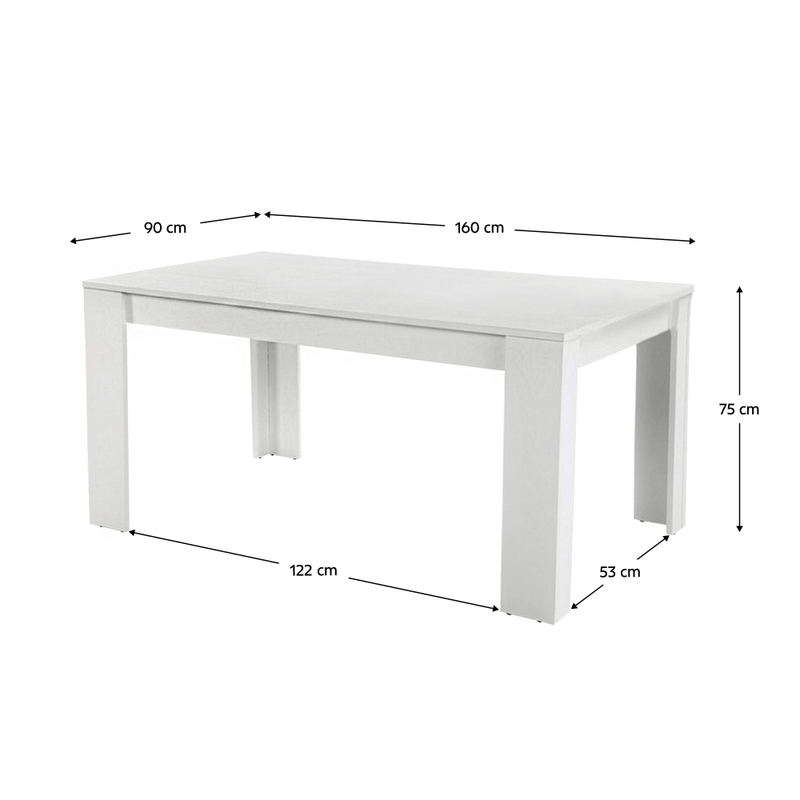Casa si Gradina - Mobilier - Mese si birouri - Mese bucatarie si dining - Masa dining, alba, 160x90 cm, TOMY NEW - Infinity.ro