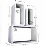 Casa si Gradina - Mobilier - Biblioteci si rafturi - Rafturi - Polite, 3 buc, albe, AMOS FY 11042 - Infinity.ro