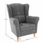 Casa si Gradina - Mobilier - Scaune si fotolii - Fotolii - Fotoliu, textil gri, CHARLOT - Infinity.ro