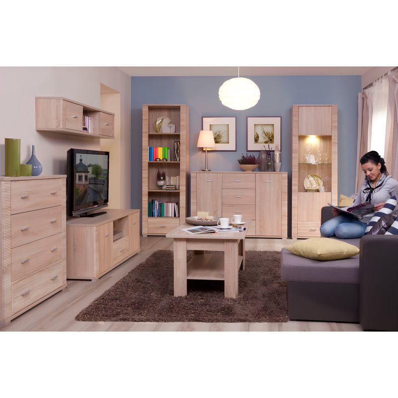 Casa si Gradina - Mobilier - Comode si corpuri - Comode - Scrin tip 9, stejar sonoma, GRAND - Infinity.ro