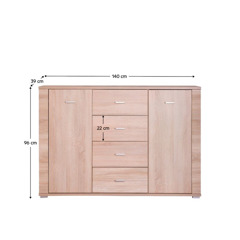 Casa si Gradina - Mobilier - Comode si corpuri - Comode - Scrin tip 9, stejar sonoma, GRAND - Infinity.ro