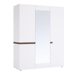 Casa si Gradina - Mobilier - Dulapuri si sifoniere - Dulapuri - Dulap, alb extra luciu ridicat HG/stejar sonoma truflu inchis, LYNATET TYP 22 - Infinity.ro