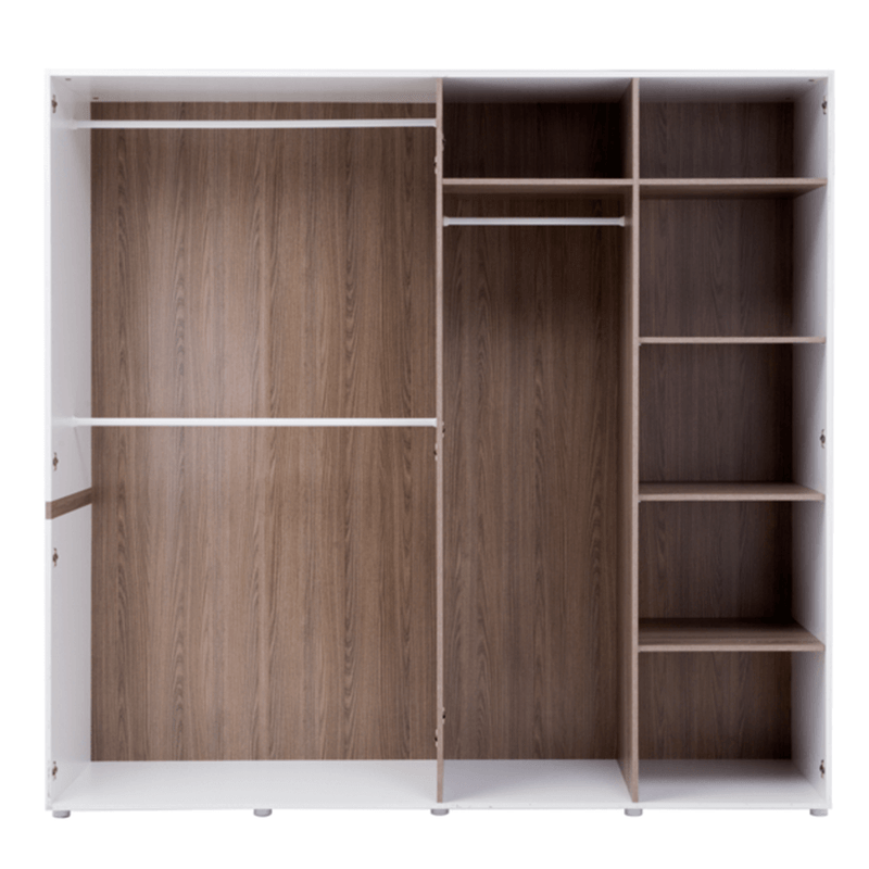 Casa si Gradina - Mobilier - Dulapuri si sifoniere - Dulapuri - Dulap, alb extra luciu ridicat HG/stejar sonoma truflu inchis, LYNATET TYP 23 - Infinity.ro