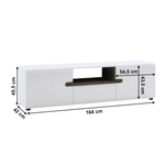 Casa si Gradina - Mobilier - Comode si corpuri - Comode - Comoda TV alba stralucitoare HG/stejar sonoma inchis, LYNATET TYP 50 - Infinity.ro