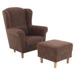 Casa si Gradina - Mobilier - Scaune si fotolii - Fotolii - Fotoliu cu taburet, material maro, ASTRID - Infinity.ro