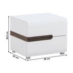 Casa si Gradina - Mobilier - Comode si corpuri - Noptiere - Noptiera, alba extra luciu ridicat HG/stejar sonoma truflu inchis, LYNATET TYP 96 - Infinity.ro