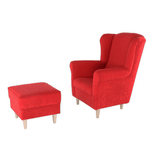Casa si Gradina - Mobilier - Scaune si fotolii - Fotolii - Fotoliu cu taburet, material rosu, ASTRID - Infinity.ro