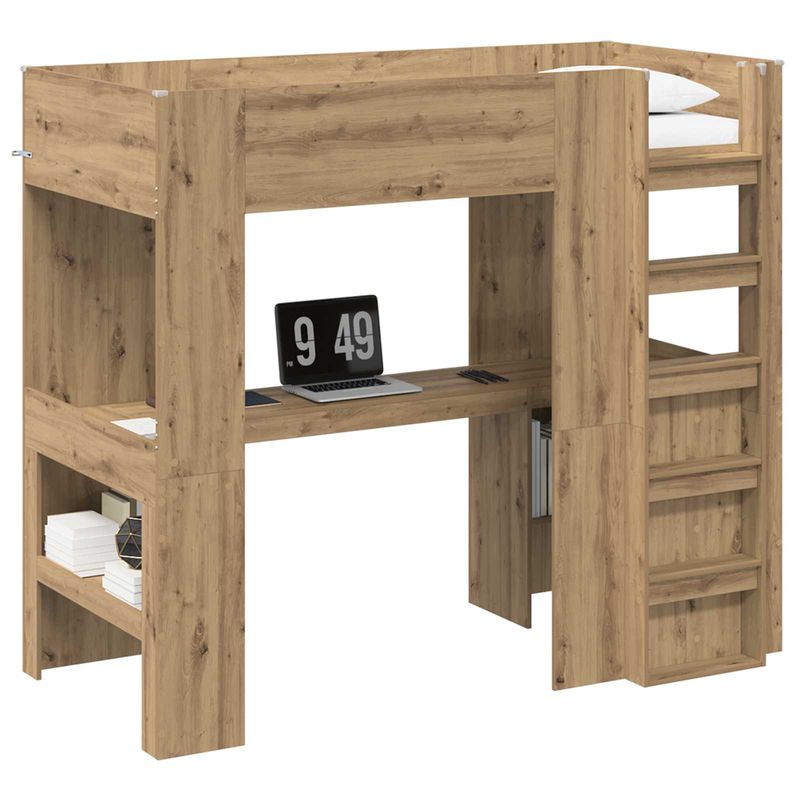 Casa si Gradina - Mobilier - Paturi si accesorii - Paturi - Cadru de pat supraetajat cu birou Stejar Artizanal 80 x 200 cm - Infinity.ro