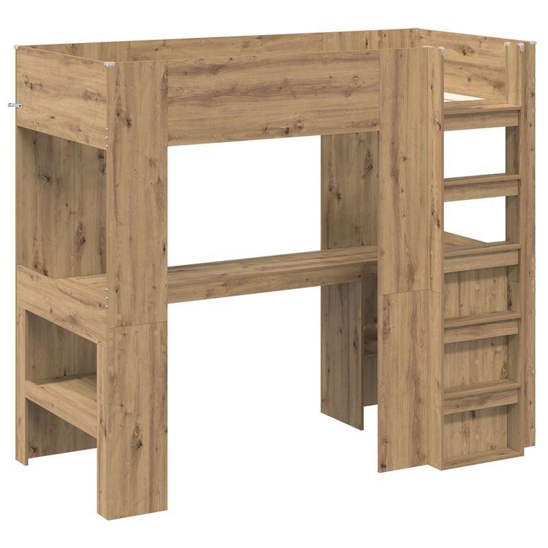 Casa si Gradina - Mobilier - Paturi si accesorii - Paturi - Cadru de pat supraetajat cu birou Stejar Artizanal 80 x 200 cm - Infinity.ro