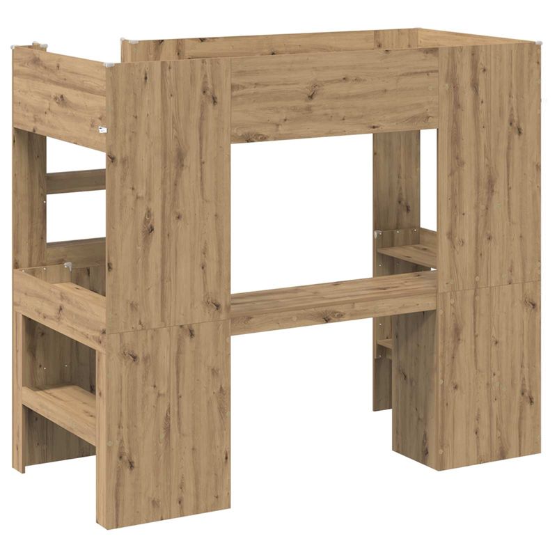 Casa si Gradina - Mobilier - Paturi si accesorii - Paturi - Cadru de pat supraetajat cu birou Stejar Artizanal 80 x 200 cm - Infinity.ro
