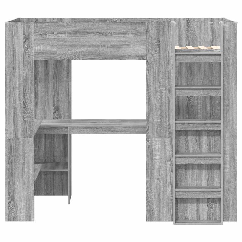 Casa si Gradina - Mobilier - Paturi si accesorii - Paturi - Cadru de pat supraetajat cu birou Gri Sonoma 80 x 200 cm - Infinity.ro