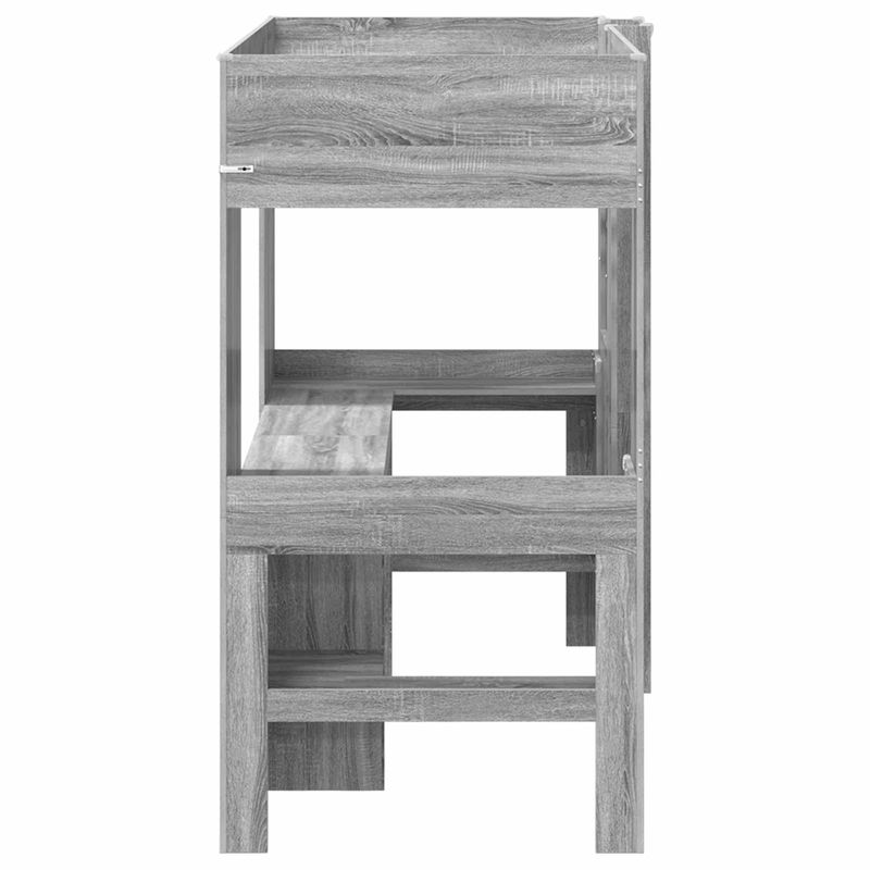 Casa si Gradina - Mobilier - Paturi si accesorii - Paturi - Cadru de pat supraetajat cu birou Gri Sonoma 80 x 200 cm - Infinity.ro