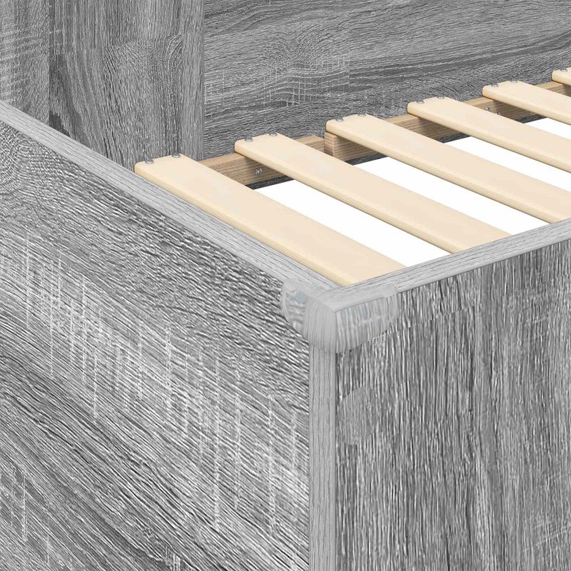 Casa si Gradina - Mobilier - Paturi si accesorii - Paturi - Cadru de pat supraetajat cu birou Gri Sonoma 80 x 200 cm - Infinity.ro