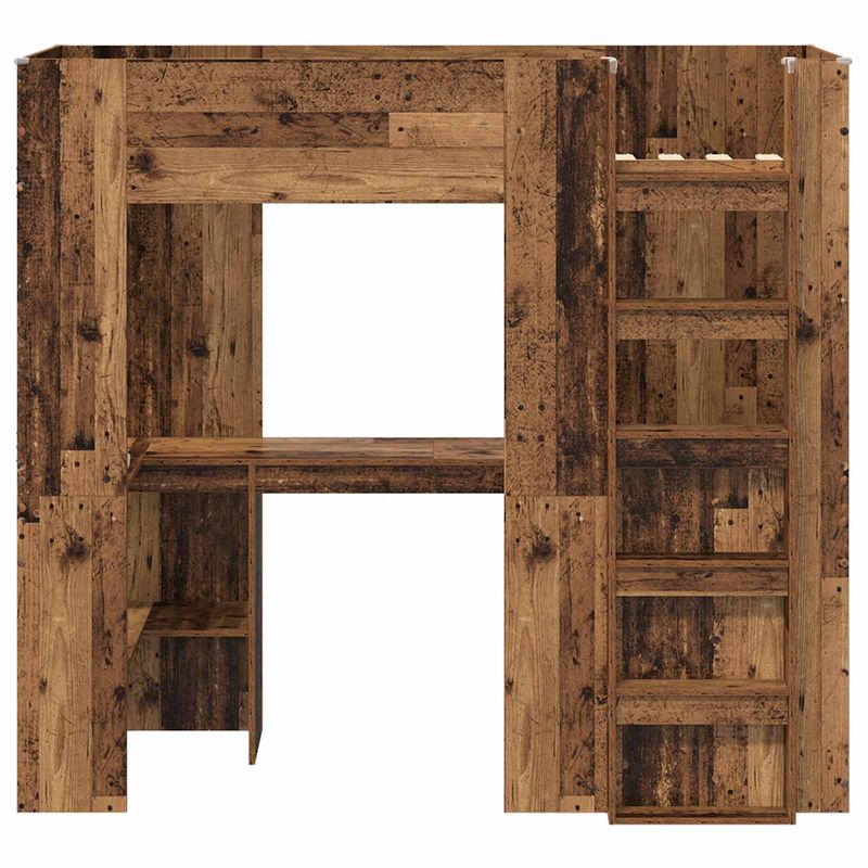 Casa si Gradina - Mobilier - Paturi si accesorii - Paturi - Cadru de pat supraetajat cu birou Lemn vechi 75 x 190 cm - Infinity.ro