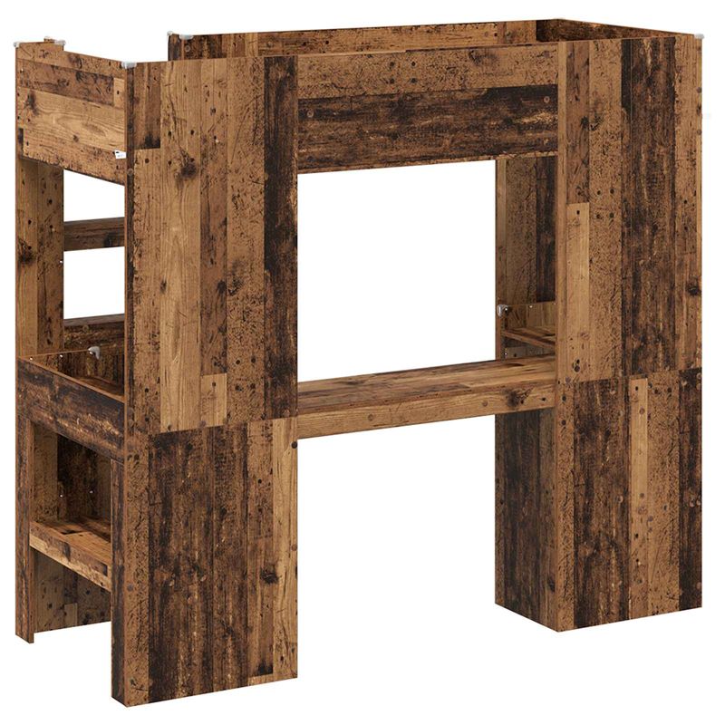 Casa si Gradina - Mobilier - Paturi si accesorii - Paturi - Cadru de pat supraetajat cu birou Lemn vechi 75 x 190 cm - Infinity.ro