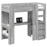 Casa si Gradina - Mobilier - Paturi si accesorii - Paturi - Cadru de pat supraetajat cu birou Gri Sonoma 80 x 200 cm - Infinity.ro