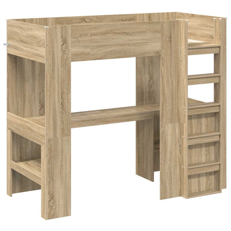 Casa si Gradina - Mobilier - Paturi si accesorii - Paturi - Cadru de pat supraetajat cu birou Stejar Sonoma 90 x 190 cm - Infinity.ro