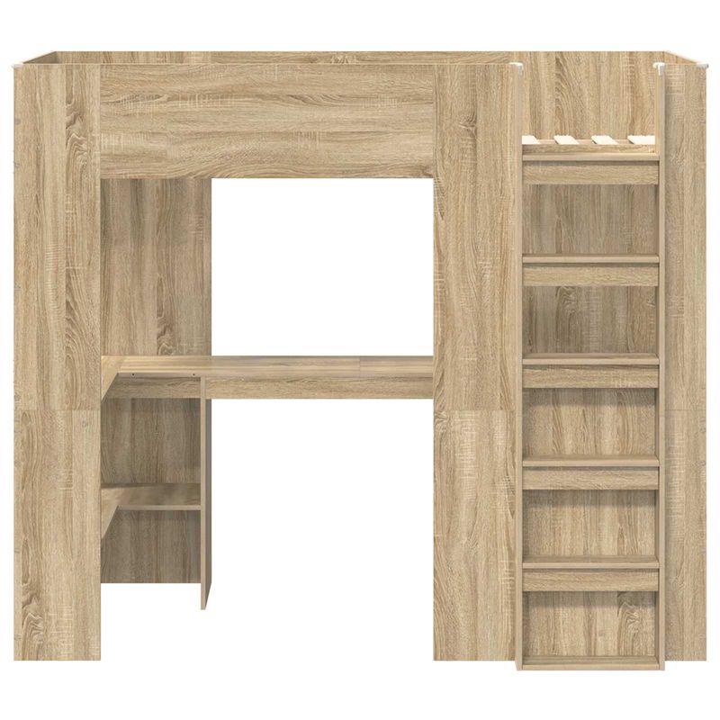 Casa si Gradina - Mobilier - Paturi si accesorii - Paturi - Cadru de pat supraetajat cu birou Stejar Sonoma 90 x 190 cm - Infinity.ro
