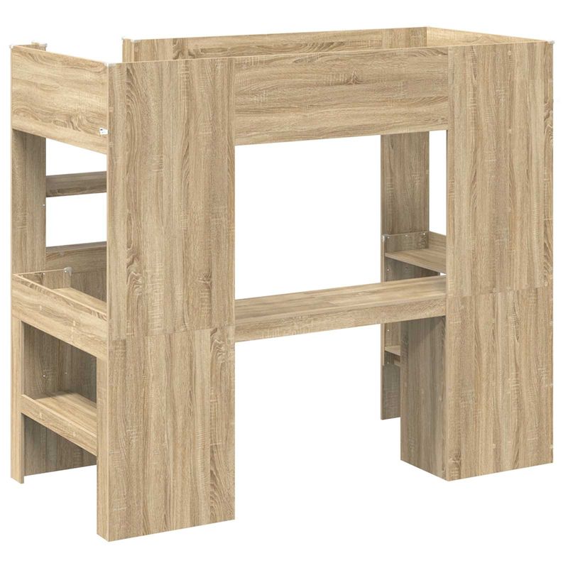 Casa si Gradina - Mobilier - Paturi si accesorii - Paturi - Cadru de pat supraetajat cu birou Stejar Sonoma 90 x 190 cm - Infinity.ro