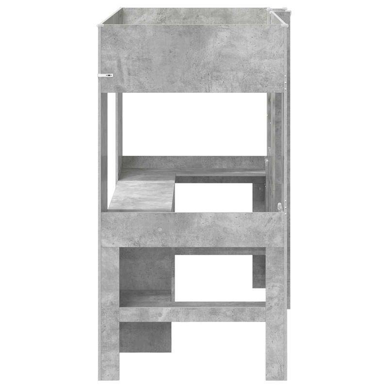Casa si Gradina - Mobilier - Paturi si accesorii - Paturi - Cadru de pat supraetajat cu birou Gri din beton 80 x 200 cm - Infinity.ro