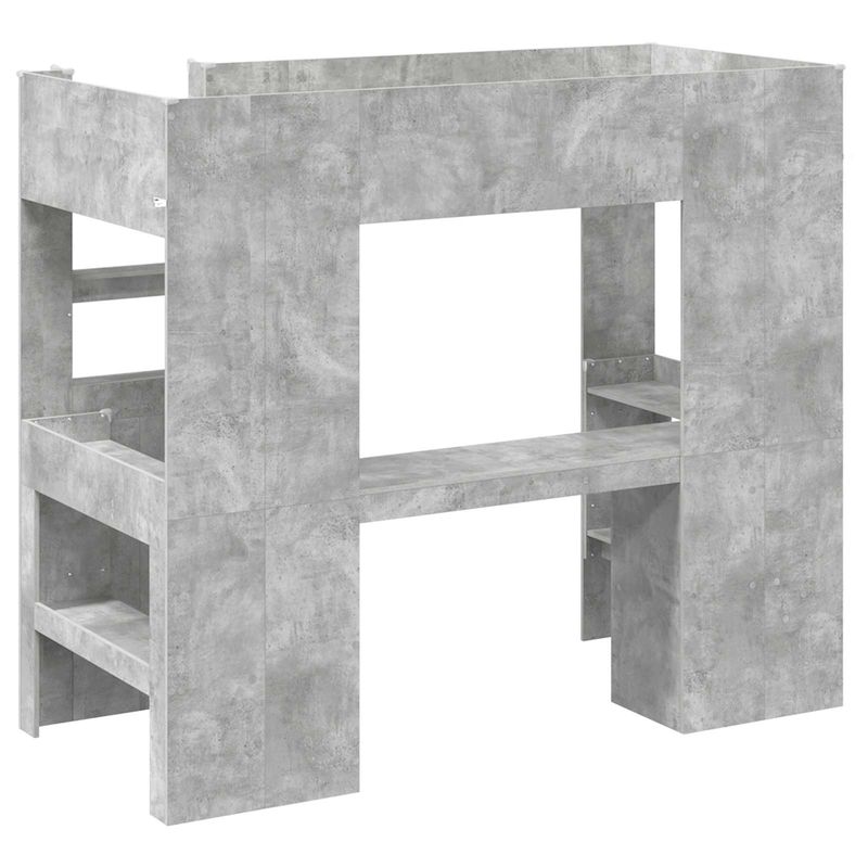 Casa si Gradina - Mobilier - Paturi si accesorii - Paturi - Cadru de pat supraetajat cu birou Gri din beton 80 x 200 cm - Infinity.ro