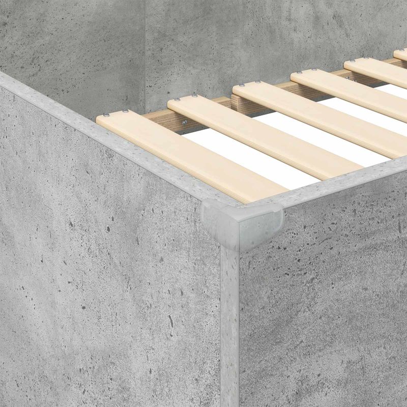 Casa si Gradina - Mobilier - Paturi si accesorii - Paturi - Cadru de pat supraetajat cu birou Gri din beton 80 x 200 cm - Infinity.ro