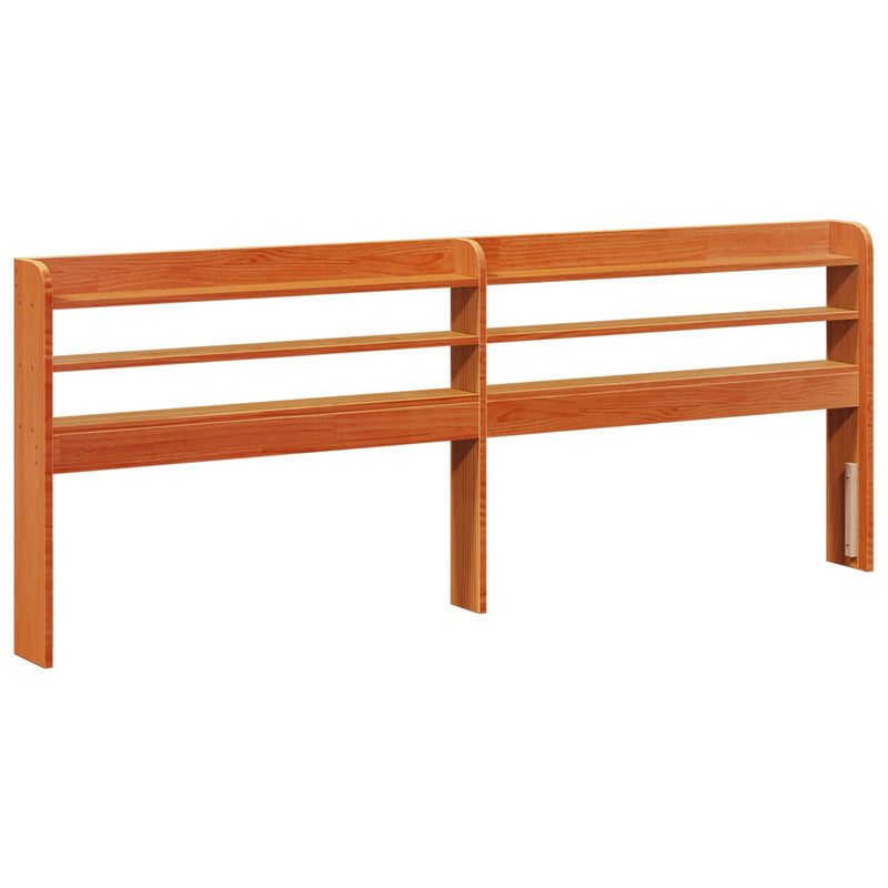 Casa si Gradina - Mobilier - Paturi si accesorii - Paturi - Cadru de pat cu headboard 2 pcs Maroniu cerat Lemn de pin masiv - Infinity.ro