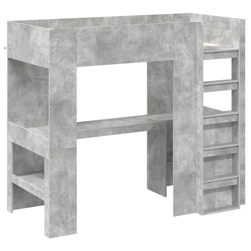 Casa si Gradina - Mobilier - Paturi si accesorii - Paturi - Cadru de pat supraetajat cu birou Gri din beton 80 x 200 cm - Infinity.ro
