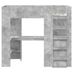 Casa si Gradina - Mobilier - Paturi si accesorii - Paturi - Cadru de pat supraetajat cu birou Gri din beton 80 x 200 cm - Infinity.ro