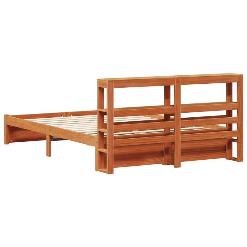 Casa si Gradina - Mobilier - Paturi si accesorii - Paturi - Cadru de pat Maroniu cerat 120 x 200 cm Lemn de pin masiv - Infinity.ro
