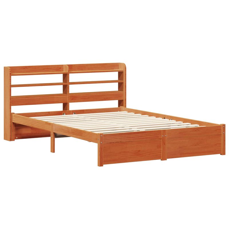 Casa si Gradina - Mobilier - Paturi si accesorii - Paturi - Cadru de pat cu headboard 2 pcs Maroniu cerat Lemn de pin masiv - Infinity.ro