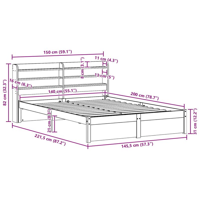 Casa si Gradina - Mobilier - Paturi si accesorii - Paturi - Cadru de pat cu headboard 2 pcs Maroniu cerat Lemn de pin masiv - Infinity.ro