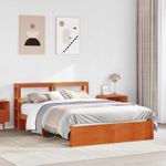 Casa si Gradina - Mobilier - Paturi si accesorii - Paturi - Cadru de pat Maroniu cerat 140 x 200 cm Lemn de pin masiv - Infinity.ro