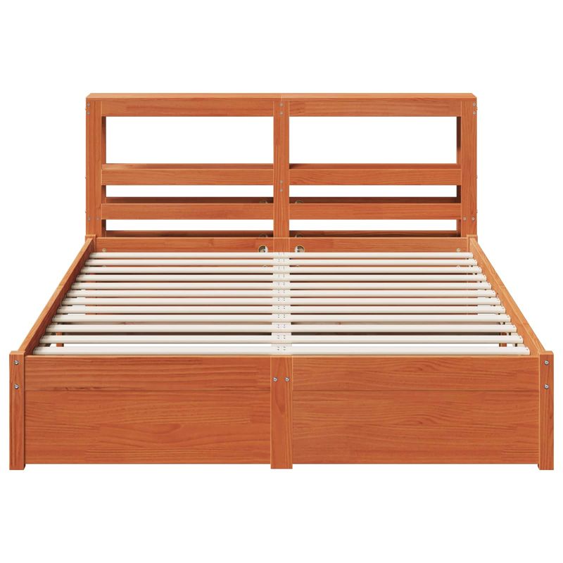 Casa si Gradina - Mobilier - Paturi si accesorii - Paturi - Cadru de pat Maroniu cerat 140 x 200 cm Lemn de pin masiv - Infinity.ro