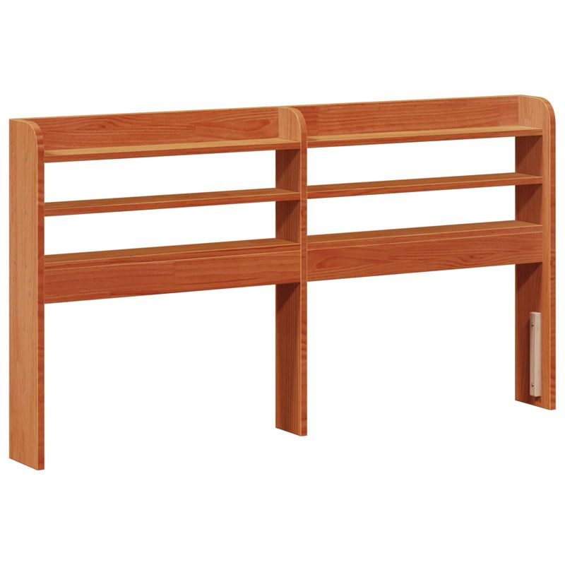 Casa si Gradina - Mobilier - Paturi si accesorii - Paturi - Cadru de pat cu headboard 2 pcs Maroniu cerat Lemn de pin masiv - Infinity.ro