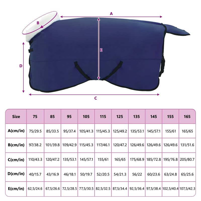 Sport si Outdoor - Accesorii si echipamente sportive - Echitatie - Patura pentru cai Albastru marin 155 cm Fleece polar - Infinity.ro