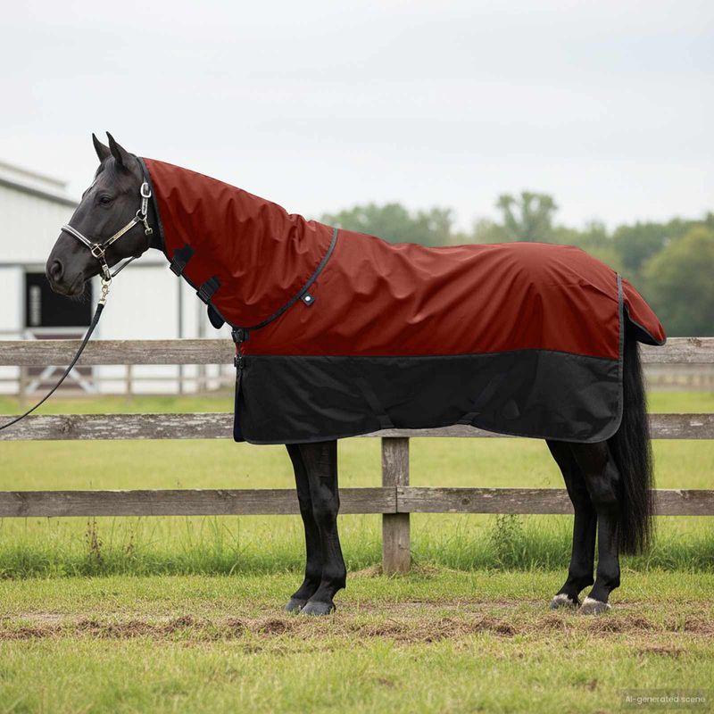 Sport si Outdoor - Accesorii si echipamente sportive - Echitatie - Patura pentru cai Verde inchis si negru 115 cm Poliester - Infinity.ro