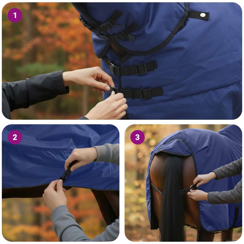 Petshop - Accesorii petshop - Alte accesorii petshop - Patura pentru cai Verde inchis si negru 125 cm Poliester - Infinity.ro