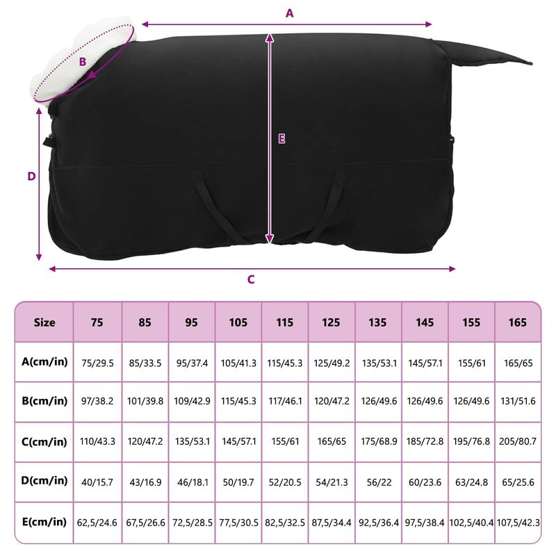 Sport si Outdoor - Accesorii si echipamente sportive - Echitatie - Patura pentru cai Negru 155 cm Fleece polar - Infinity.ro