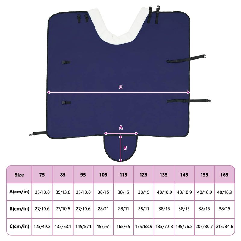 Petshop - Accesorii petshop - Alte accesorii petshop - Patura pentru cai Albastru marin 95 cm Fleece polar - Infinity.ro