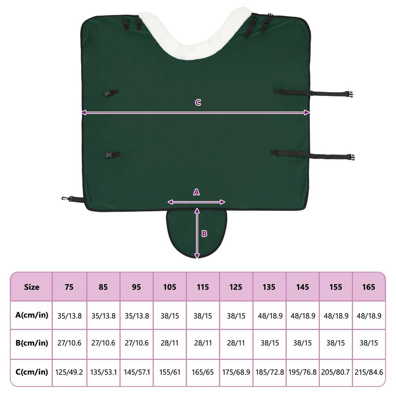 Sport si Outdoor - Accesorii si echipamente sportive - Echitatie - Patura pentru cai Verde inchis complet 105 cm Fleece polar - Infinity.ro