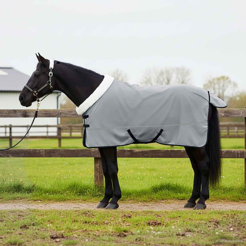 Sport si Outdoor - Accesorii si echipamente sportive - Echitatie - Patura pentru cai Verde inchis complet 145 cm Fleece polar - Infinity.ro