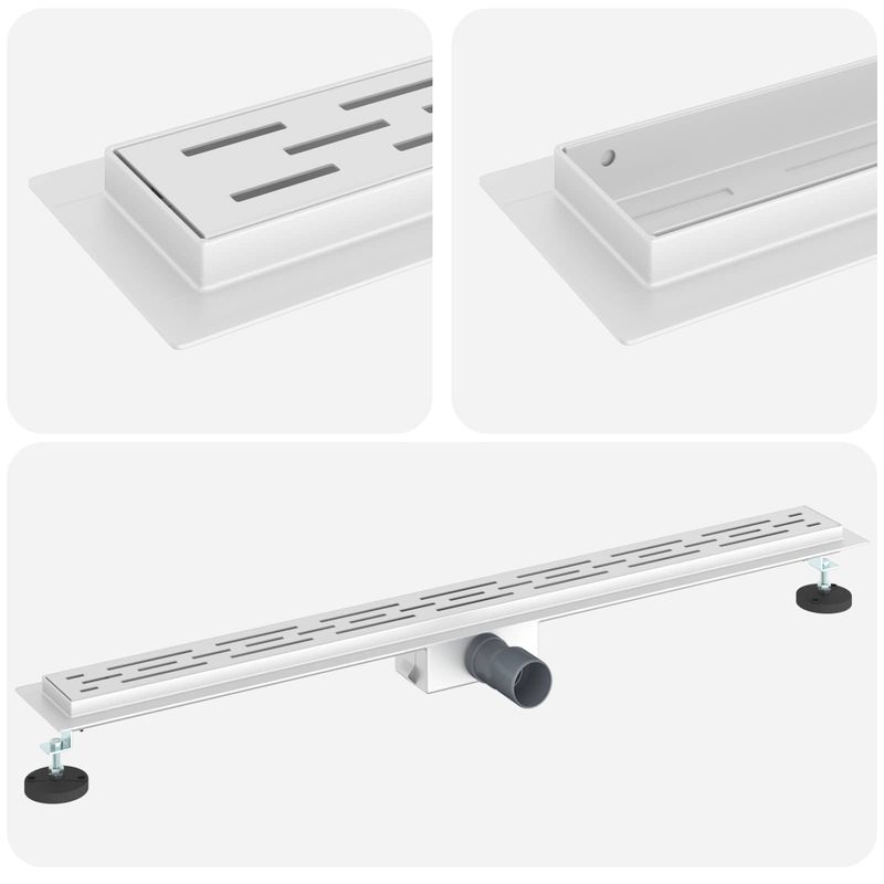 Casa si Gradina - Sanitare - Instalatii hidro - Tevi - Drenaj pentru dus cu design pe linie Argintiu 90 cm - Infinity.ro