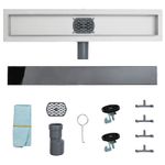 Casa si Gradina - Sanitare - Instalatii hidro - Tevi - Scurgere pentru dus cu capac din sticla si sifon de 360° 80 cm - Infinity.ro