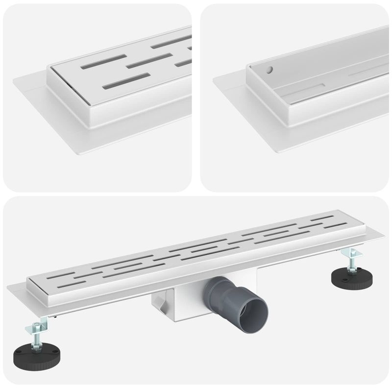 Casa si Gradina - Sanitare - Instalatii hidro - Tevi - Drenaj pentru dus cu design pe linie Argintiu 60 cm - Infinity.ro