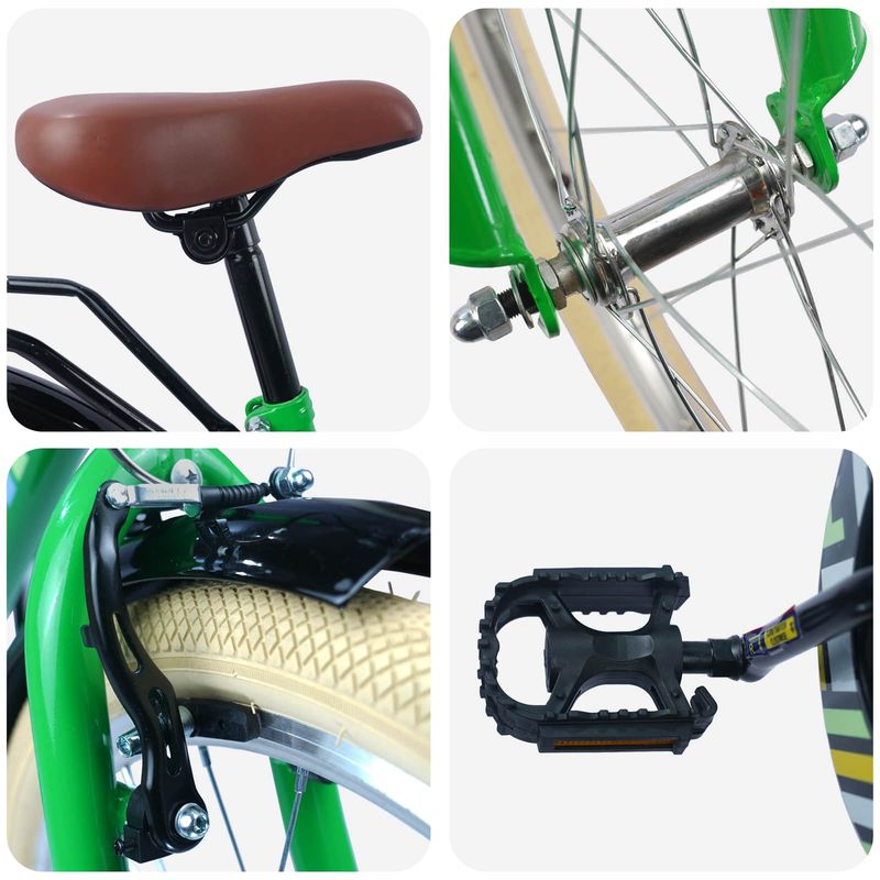 Sport si Outdoor - Ciclism - Biciclete pentru adulti - De oras - Bicicleta pentru Copii 24 Inci pentru 8-12 ani Verde - Infinity.ro