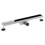 Casa si Gradina - Sanitare - Instalatii hidro - Tevi - Drenaj pentru dus cu capac din sticla Negru 80 cm - Infinity.ro